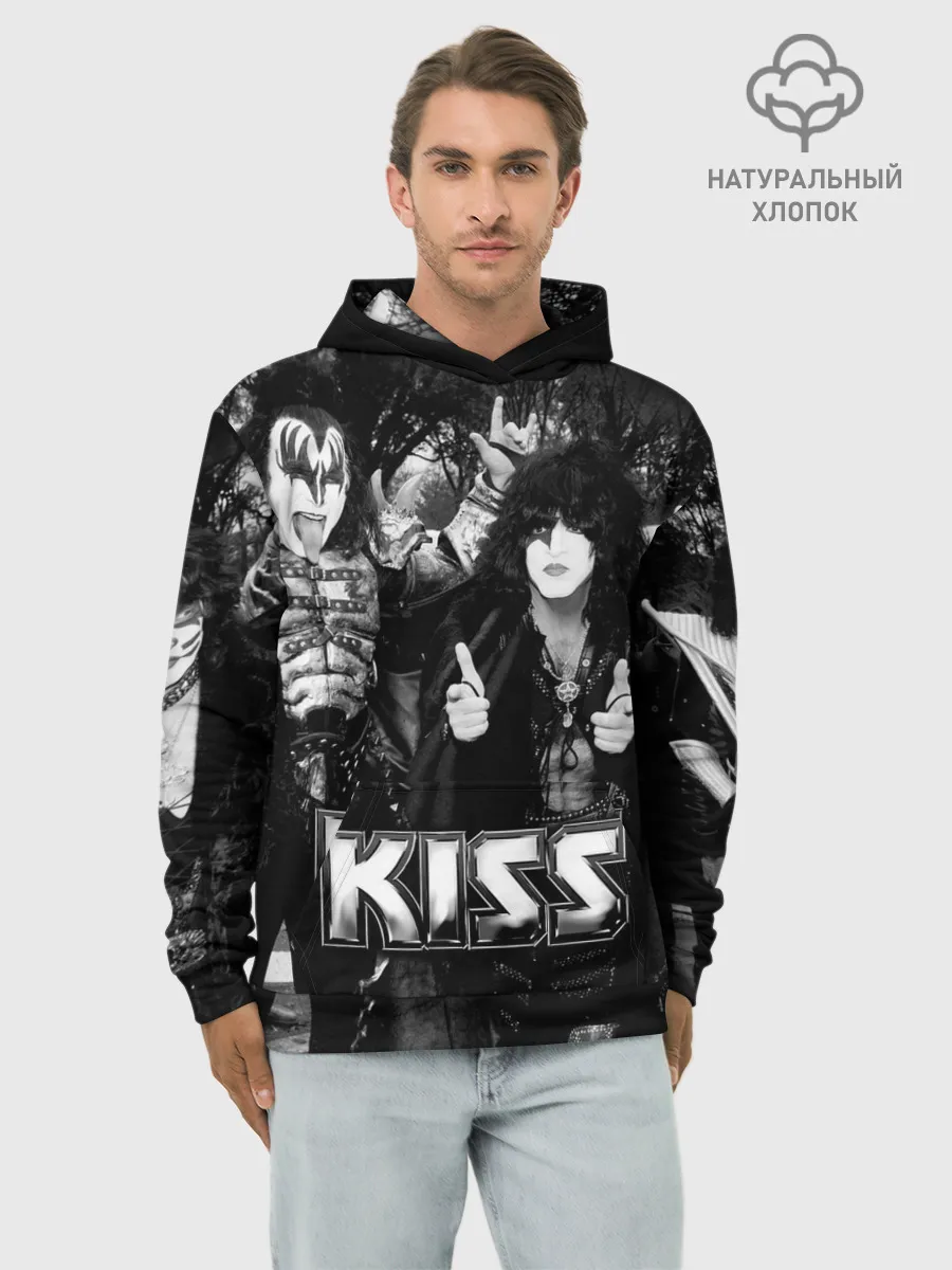Худи мужской база хлопок / Kiss