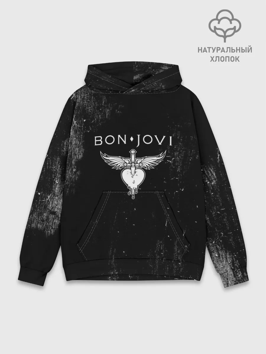 Худи мужской база хлопок / Bon Jovi