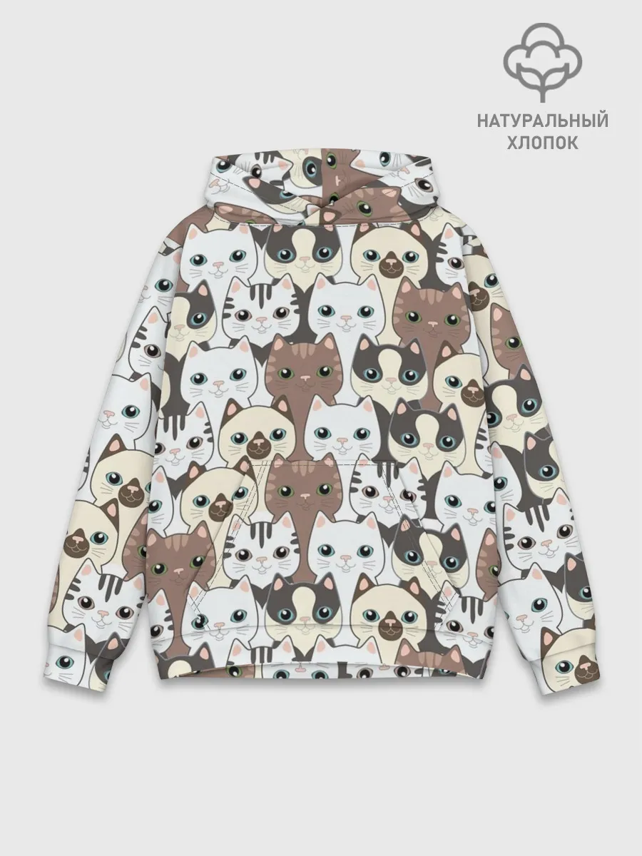 Худи мужской база хлопок / Котики