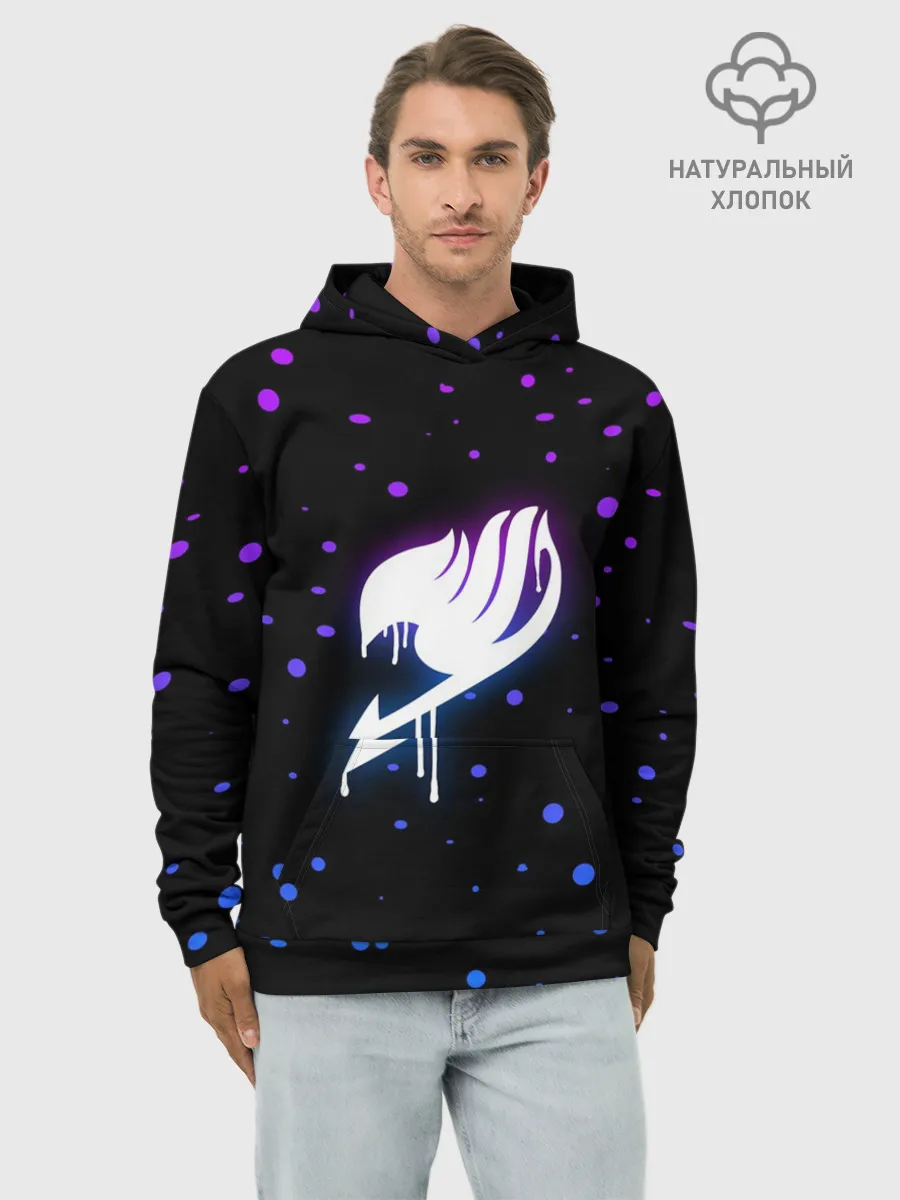 Худи мужской база хлопок / ночной Фейри Тейл