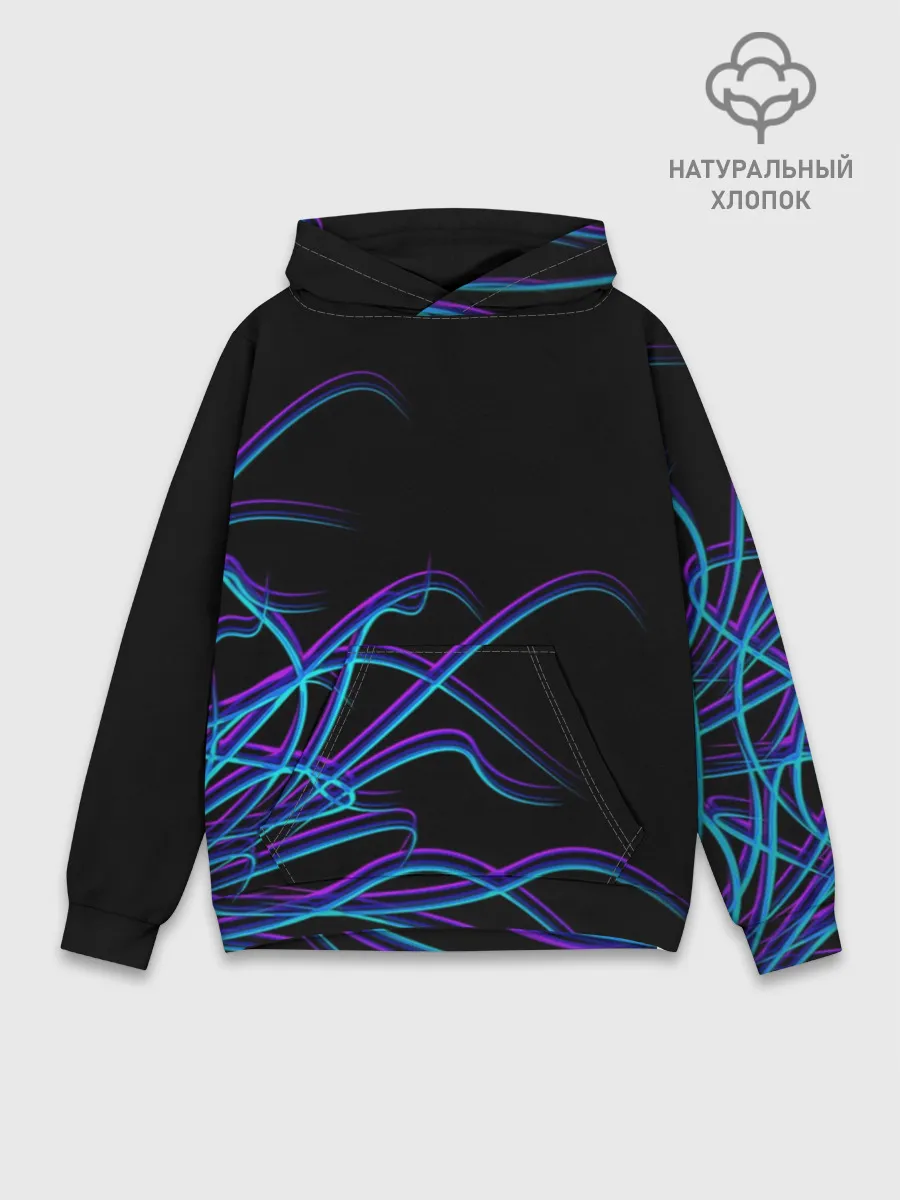 Худи мужской база хлопок / Неоновые Щупальцы