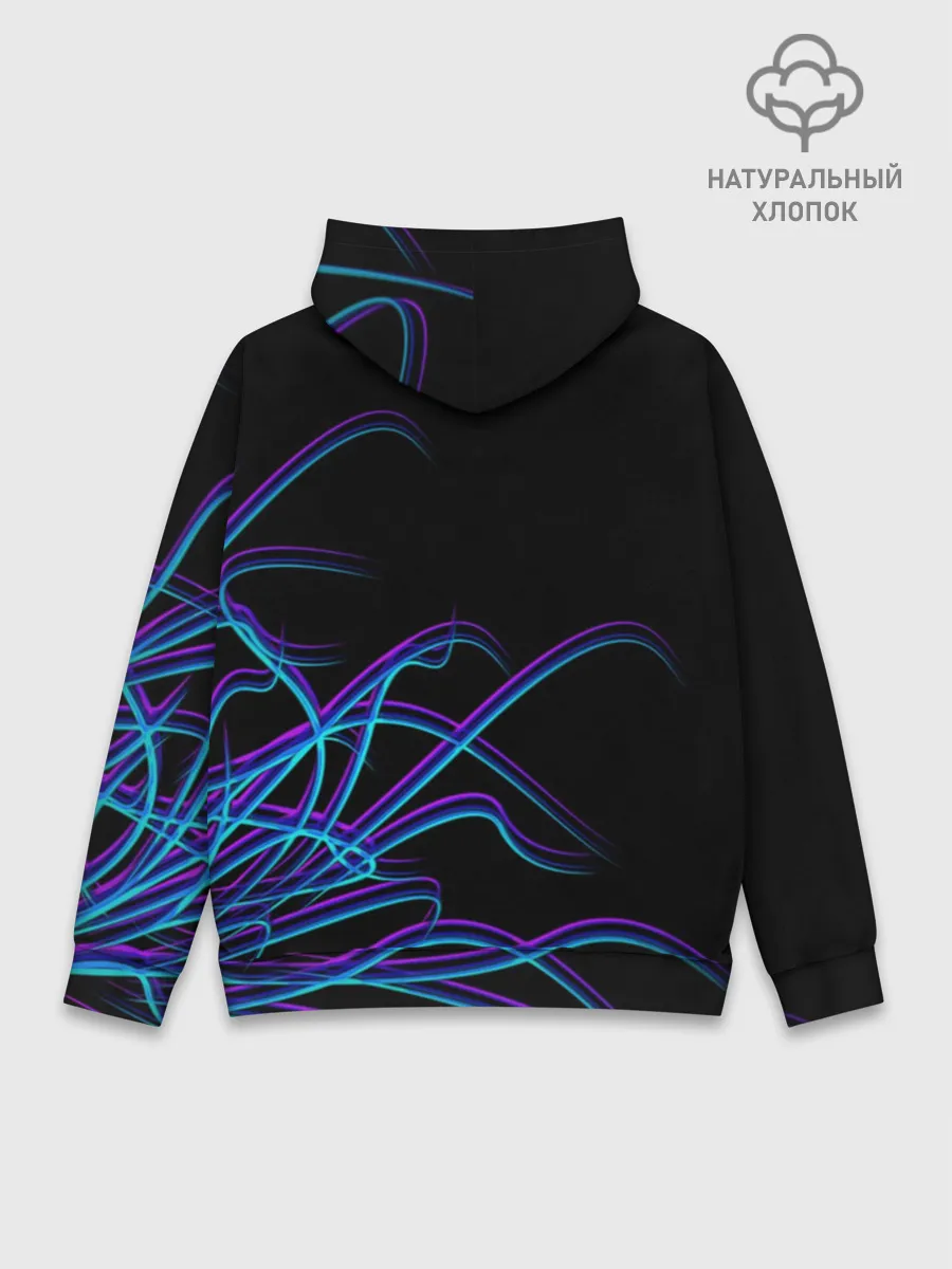 Худи мужской база хлопок / Неоновые Щупальцы