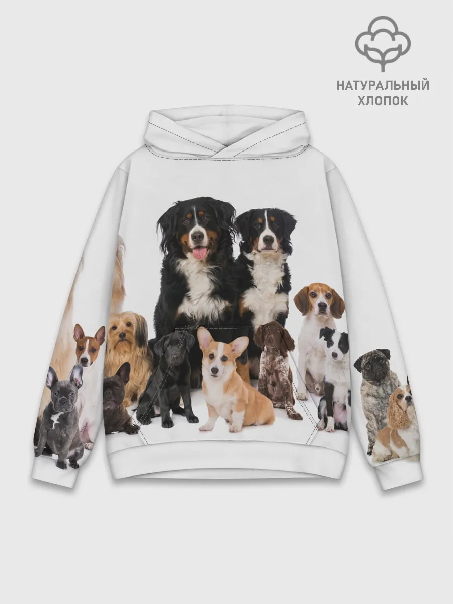 Худи мужской база хлопок / Породистые собаки