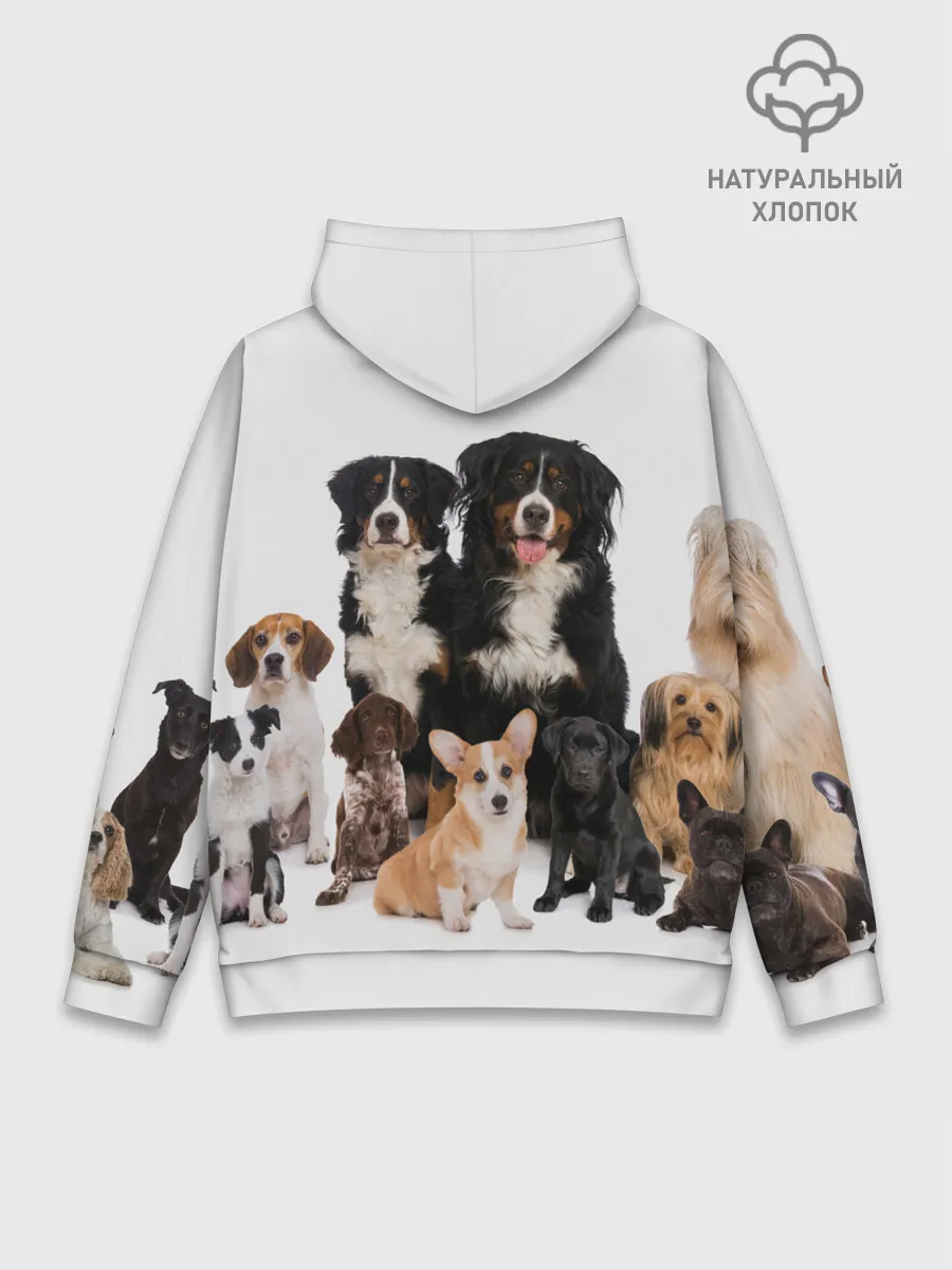 Худи мужской база хлопок / Породистые собаки