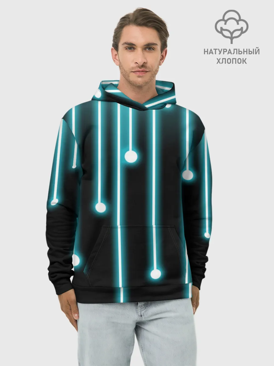 Худи мужской база хлопок / Неон