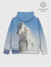 Худи мужской база хлопок / Белый скакун