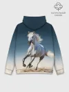 Худи мужской база хлопок / Серый в яблоках конь