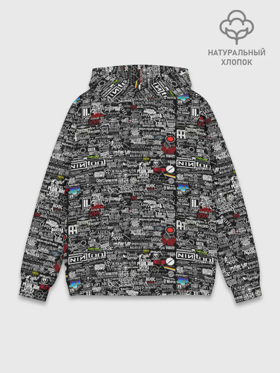 Худи мужской база хлопок / ЛОГОТИПЫ РОК ГРУПП