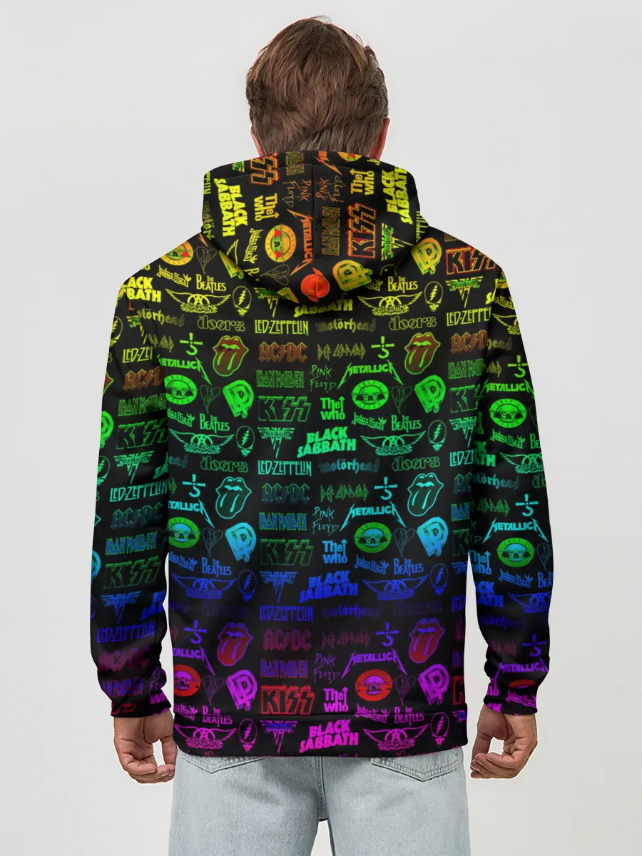 Худи мужской база хлопок / ЛОГОТИПЫ РОК ГРУППЫ