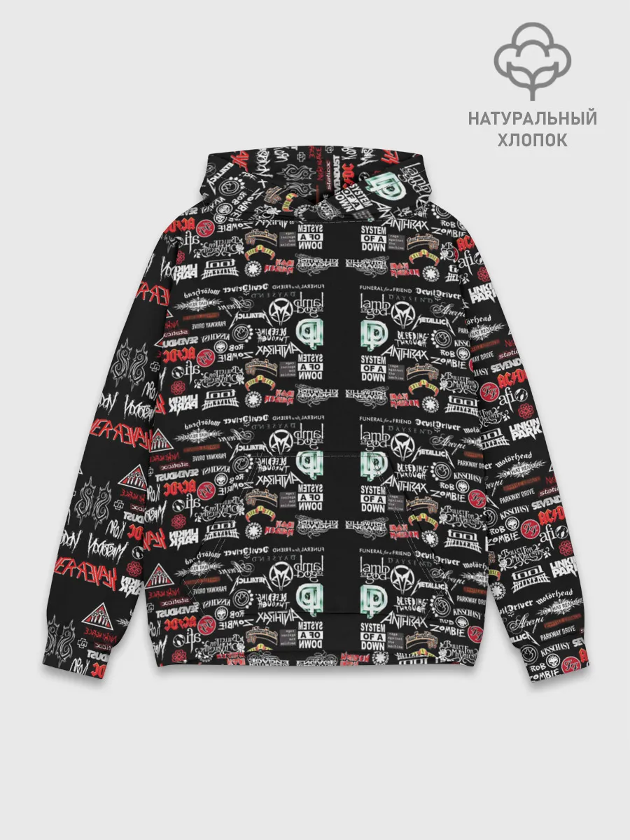 Худи мужской база хлопок / ЛОГОТИПЫ РОК ГРУПП