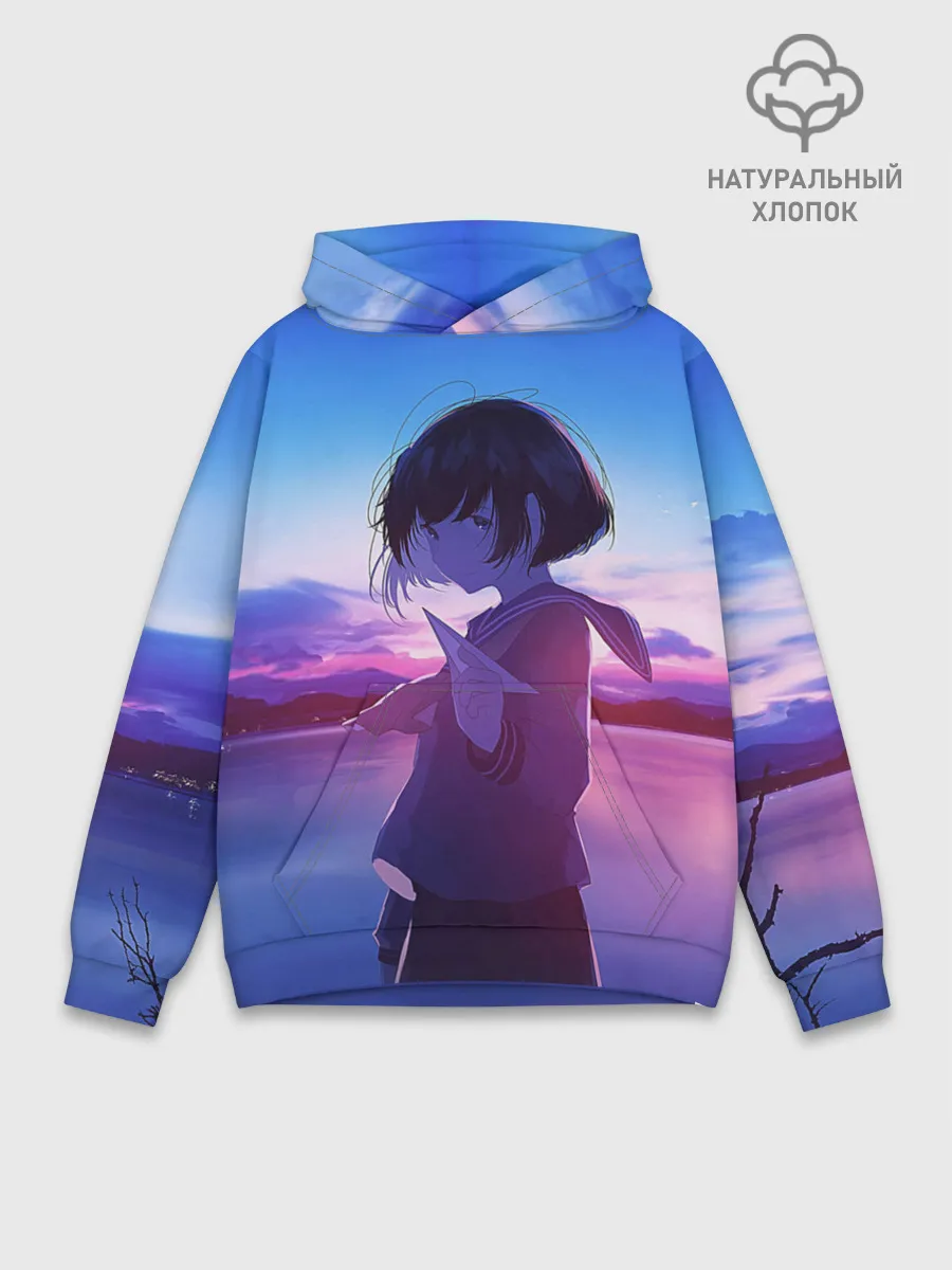 Худи мужской база хлопок / Anime Sunset