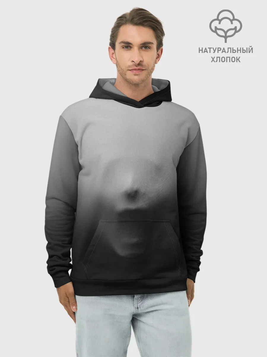 Худи мужской база хлопок / Кричащее Лицо Внутри