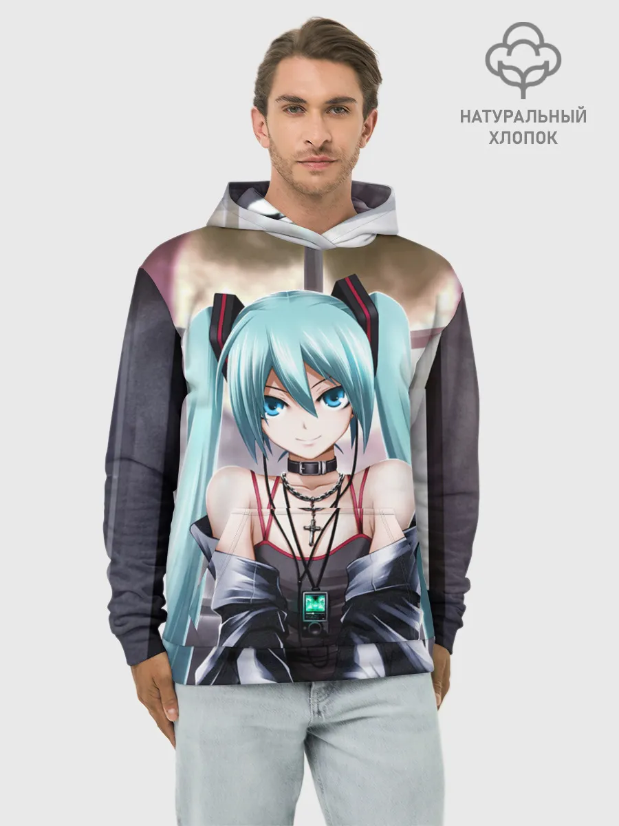 Худи мужской база хлопок / Мику Хацунэ