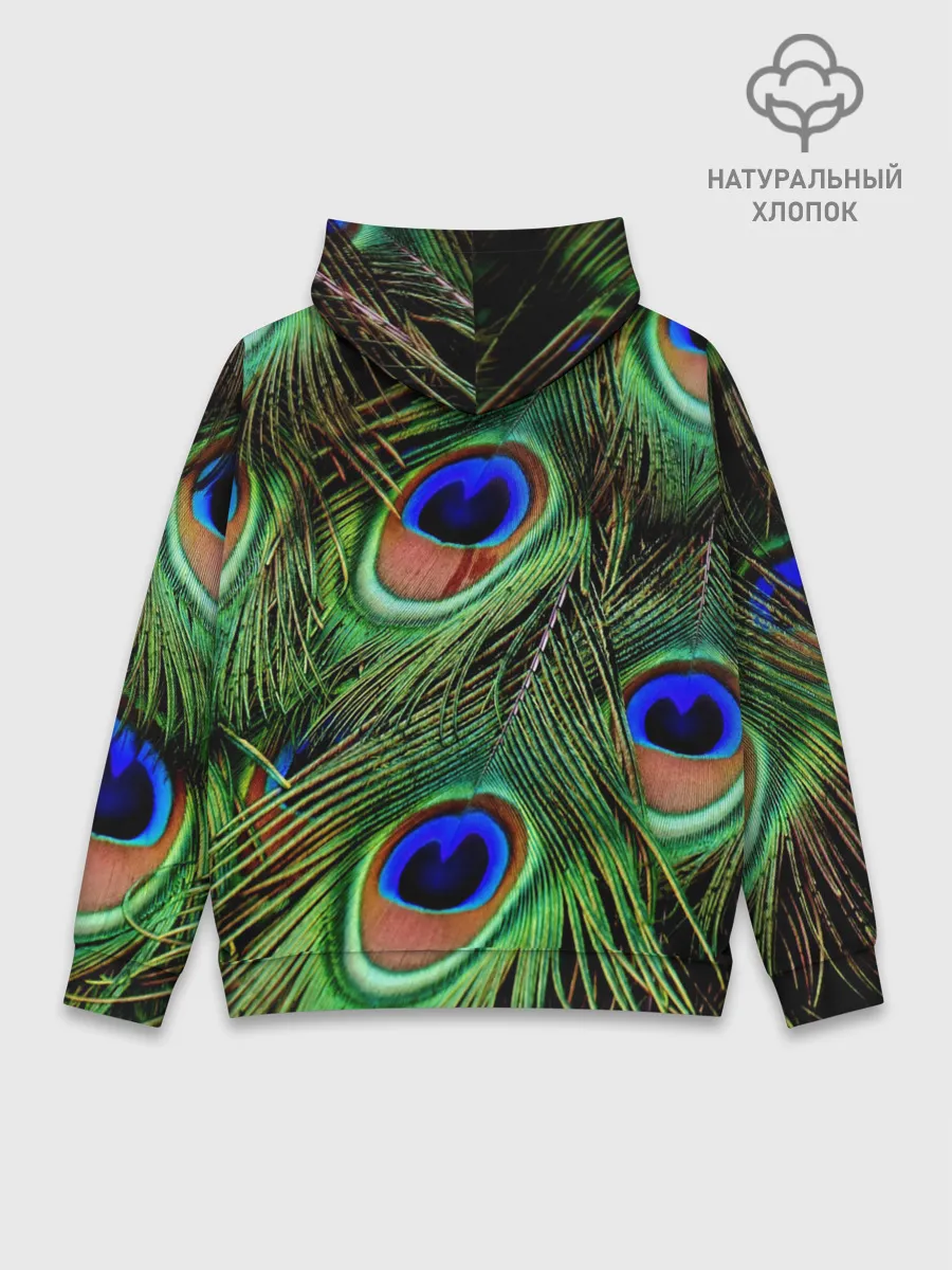 Худи мужской база хлопок / Перья павлина #1
