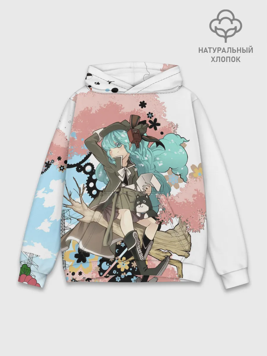 Худи мужской база хлопок / Мику Хацунэ