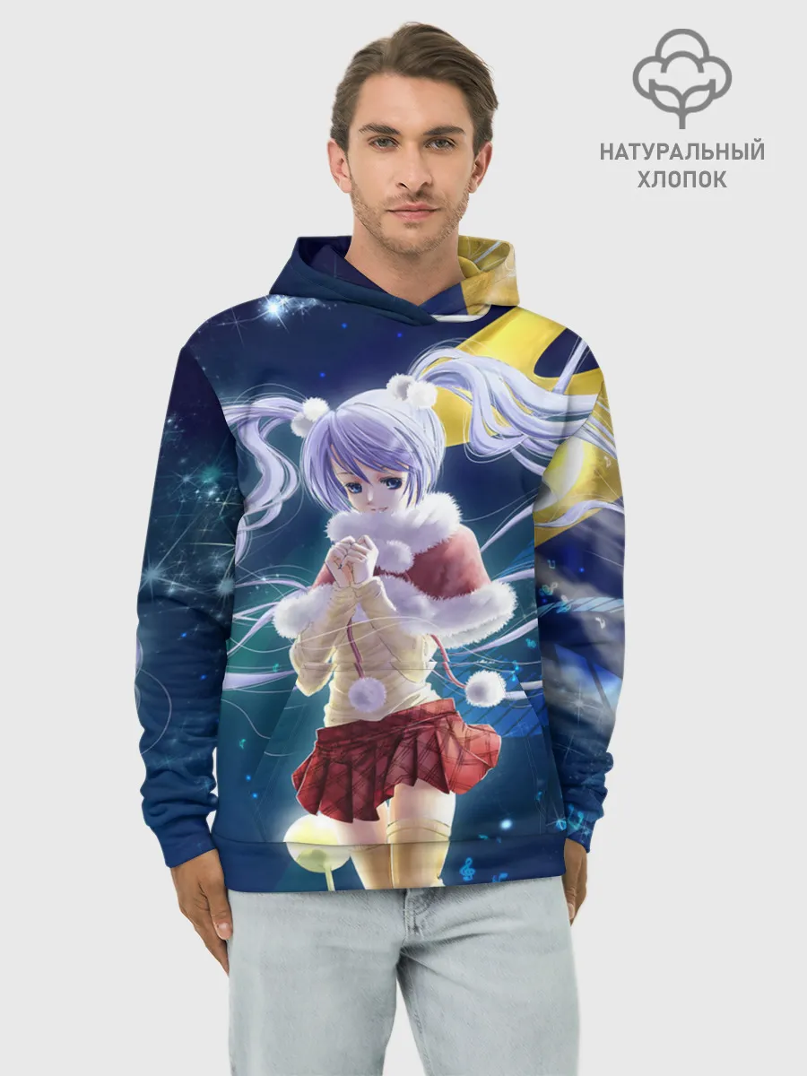 Худи мужской база хлопок / Зайчик и Хацуне Мику