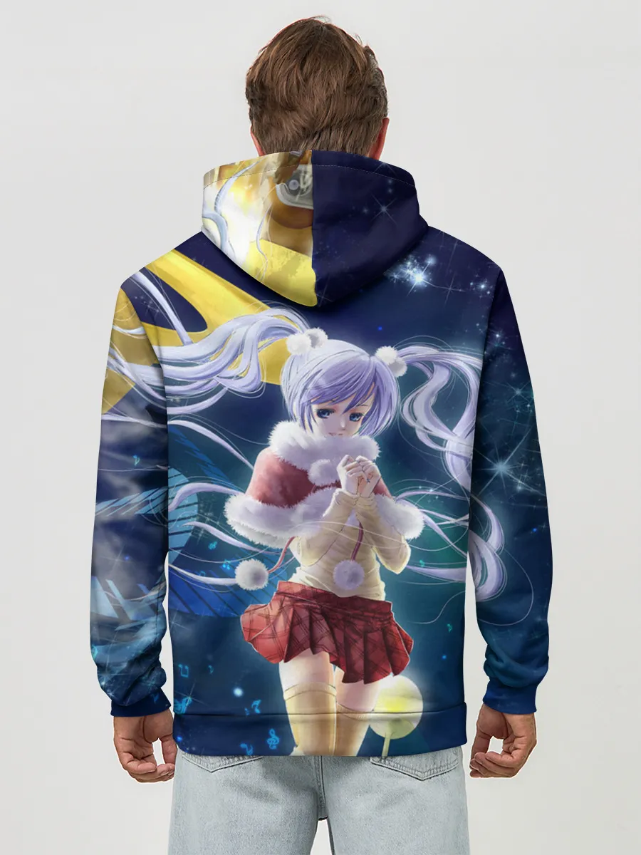 Худи мужской база хлопок / Зайчик и Хацуне Мику