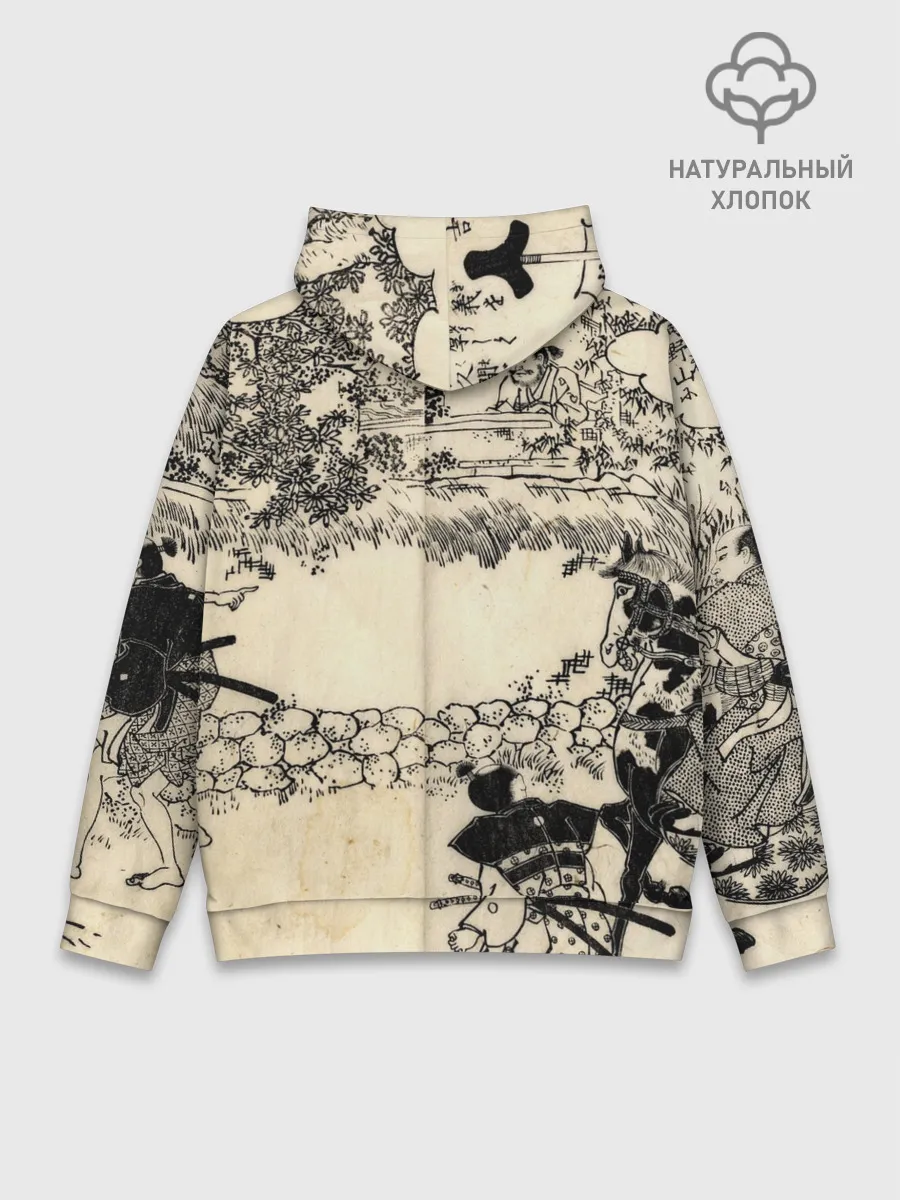 Худи мужской база хлопок / Японская гравюра