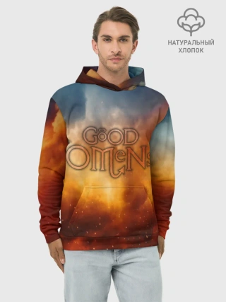Худи мужской база хлопок / Good Omens