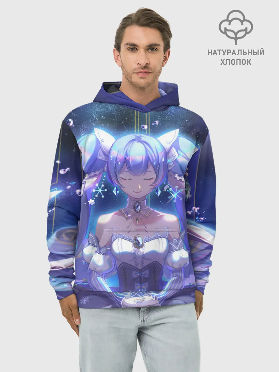 Худи мужской база хлопок / Хатцуне Мику медитирует