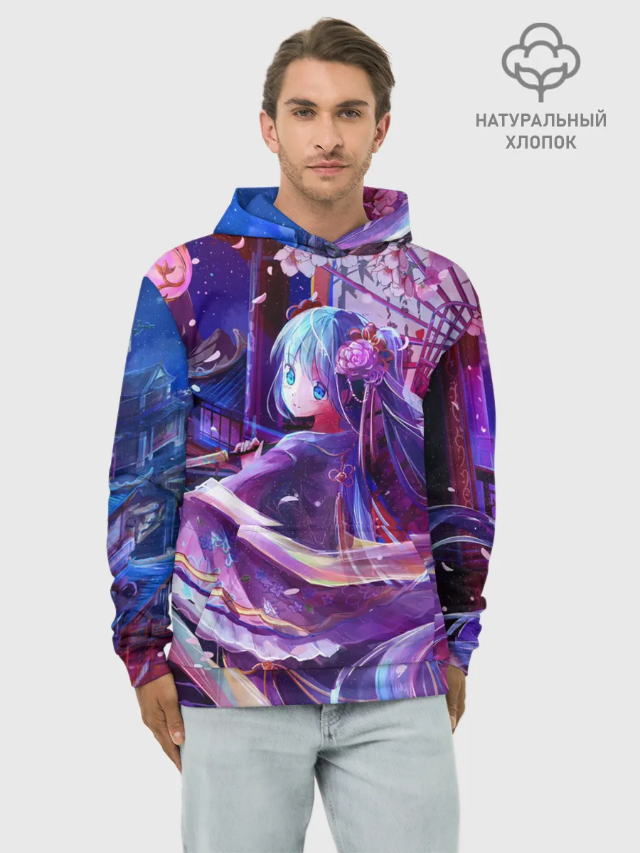 Худи мужской база хлопок / Волшебная Хацуне Мику