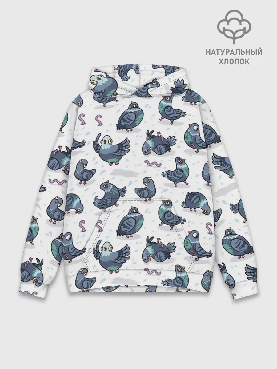 Худи мужской база хлопок / Голуби