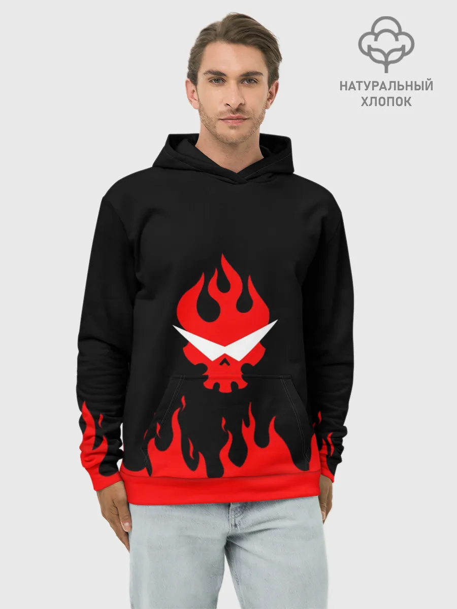 Худи мужской база хлопок / Гуррен Лаганн языки пламени