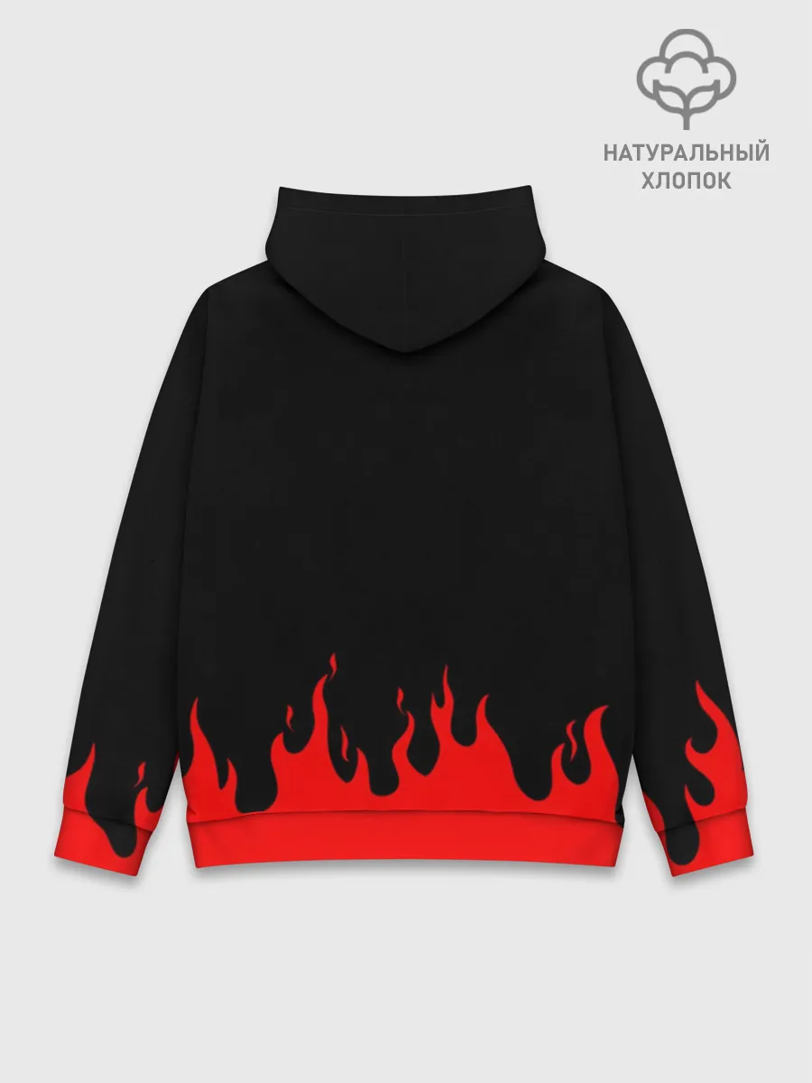 Худи мужской база хлопок / Гуррен Лаганн языки пламени