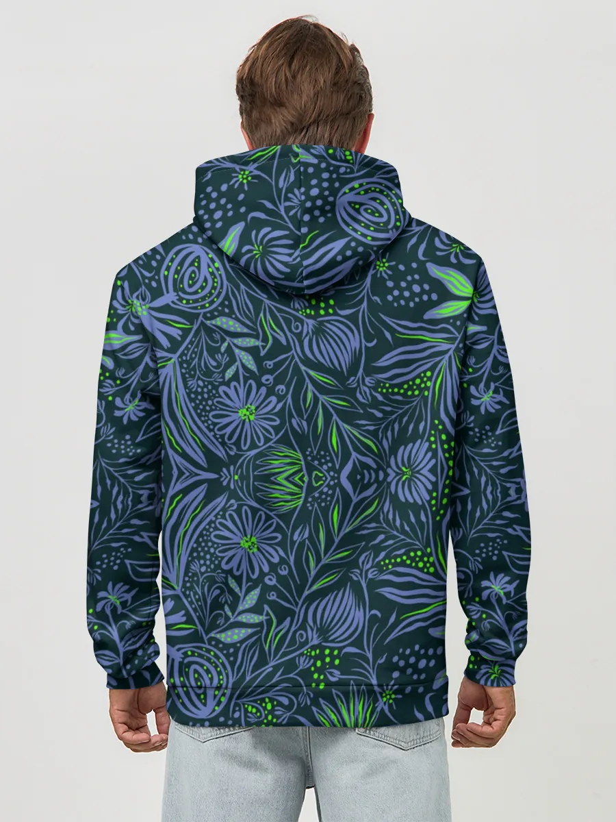 Худи мужской база хлопок / Череп В Цветах