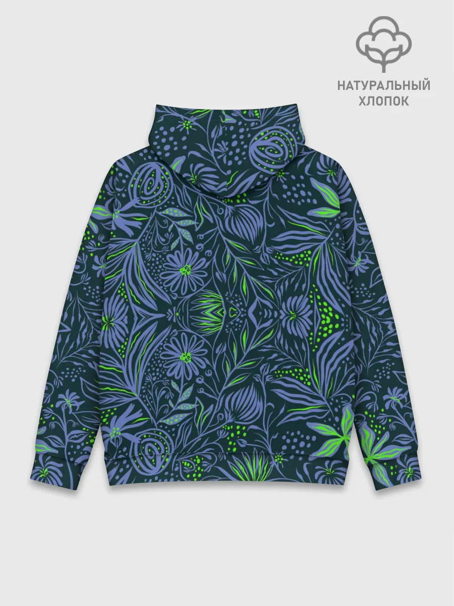 Худи мужской база хлопок / Череп В Цветах