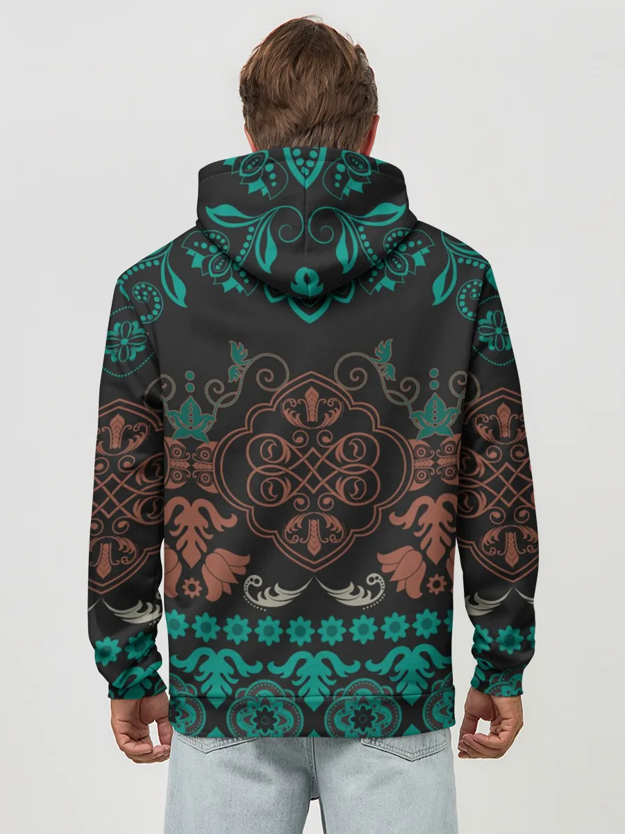 Худи мужской база хлопок / Ретро Орнамент