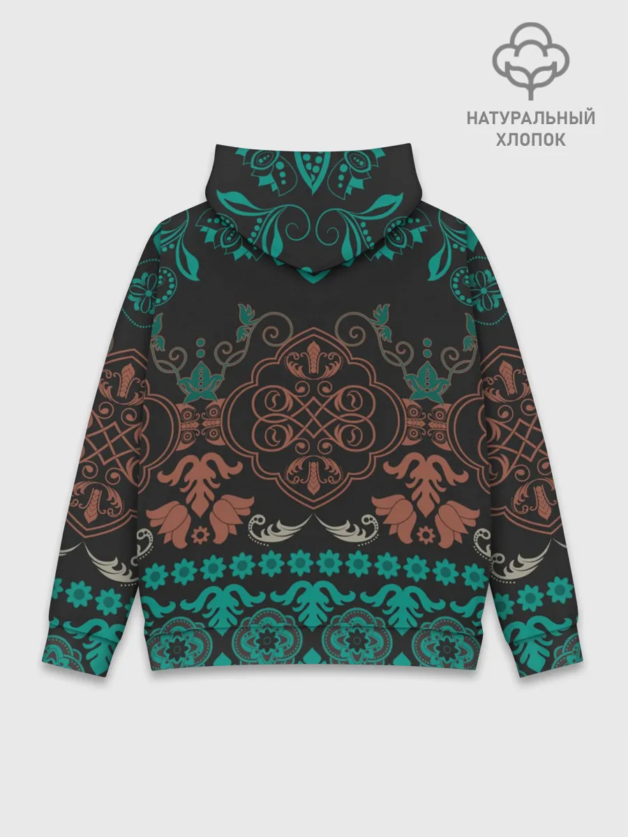 Худи мужской база хлопок / Ретро Орнамент