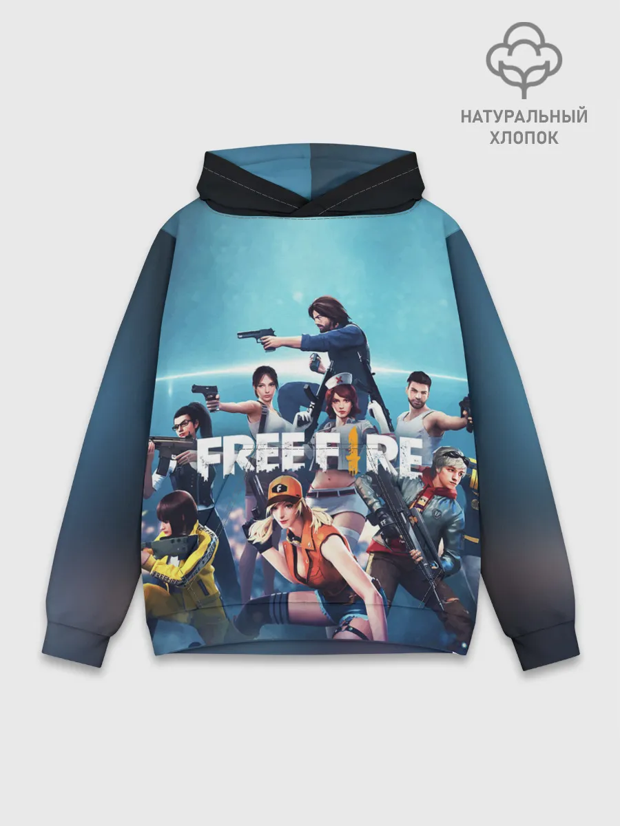 Худи мужской база хлопок / FREE FIRE