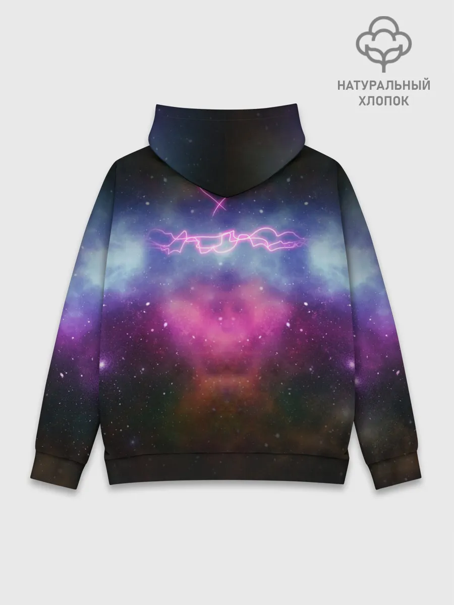 Худи мужской база хлопок / Кот на пицце