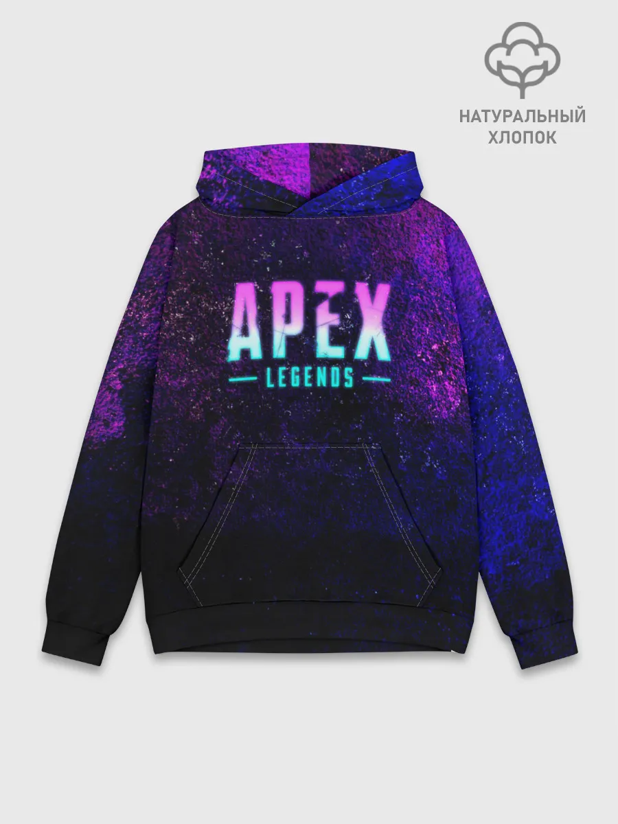 Худи мужской база хлопок / Apex Legends. Neon logo