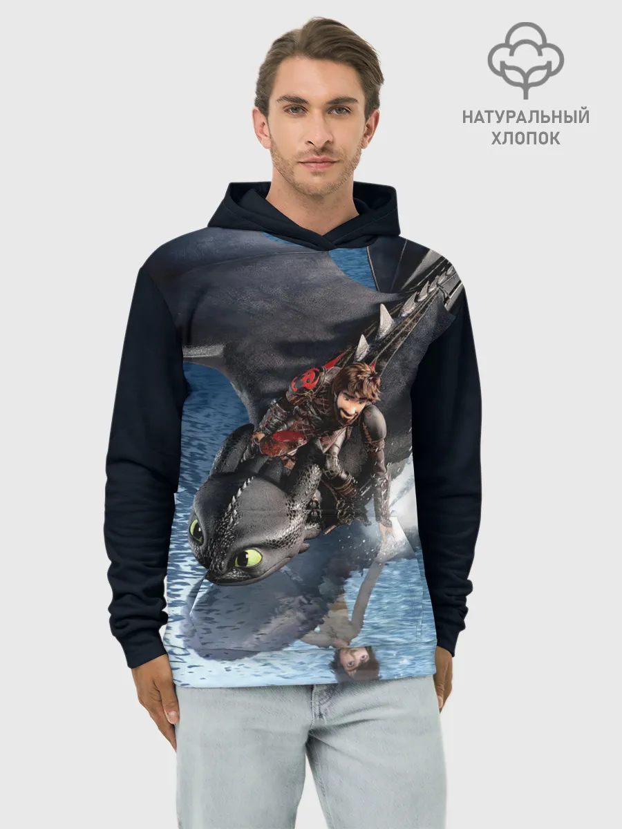 Худи мужской база хлопок / ночная фурия