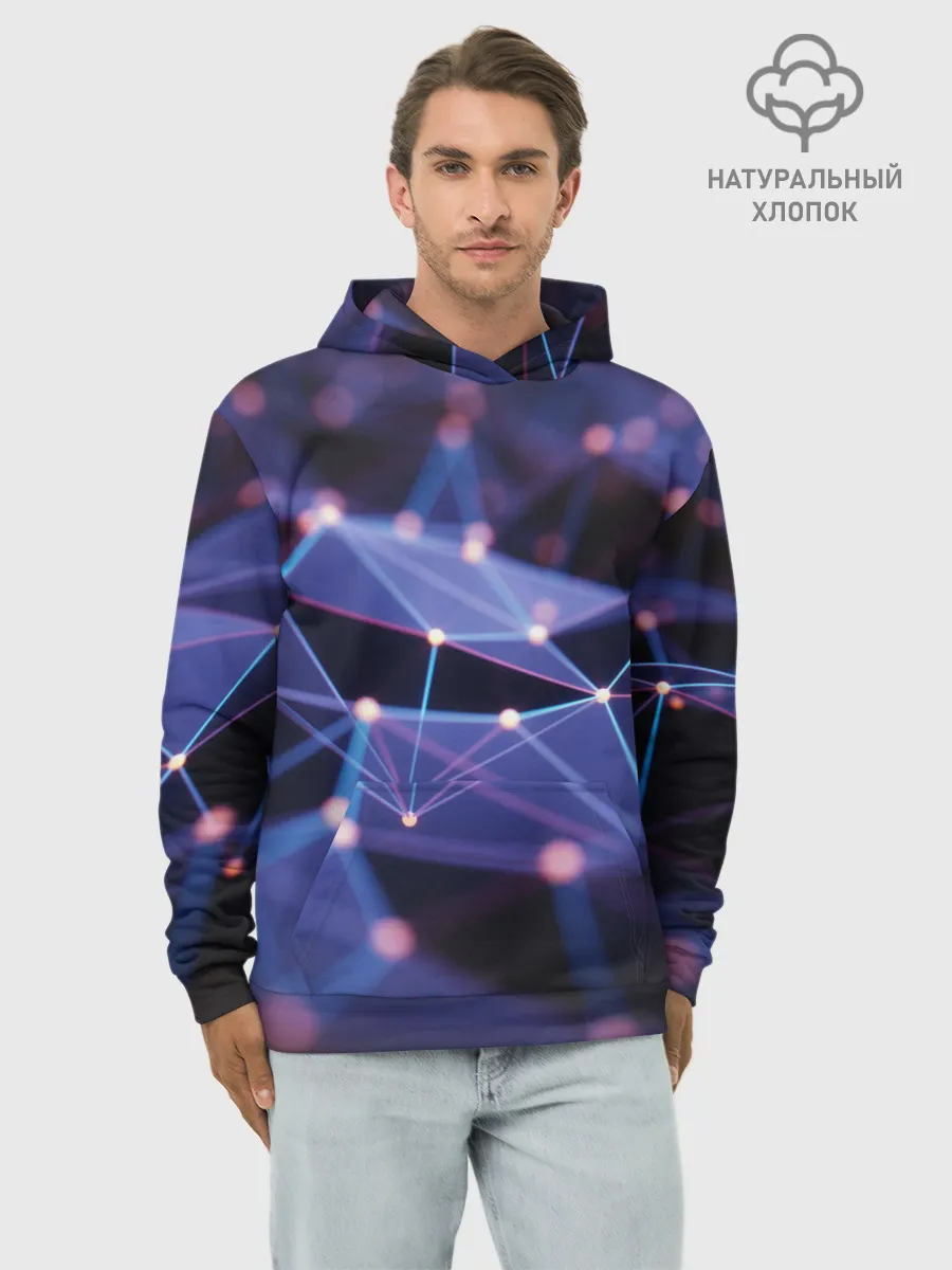 Худи мужской база хлопок / 3D блики