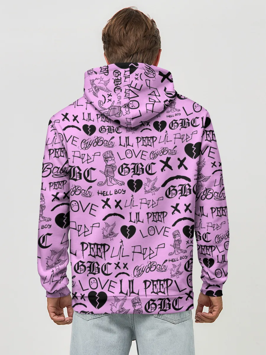 Худи мужской база хлопок / LIL PEEP LOGOBOMBING