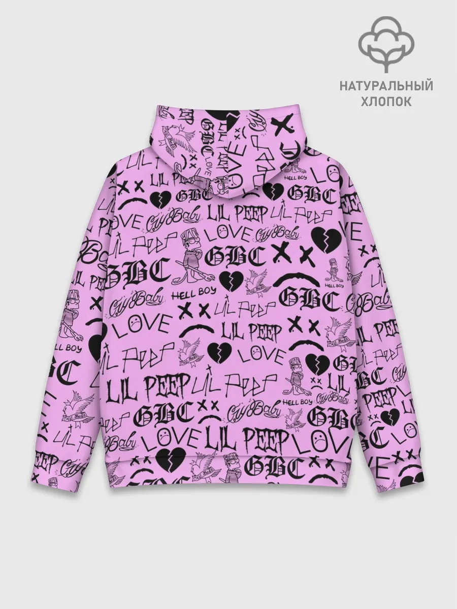 Худи мужской база хлопок / LIL PEEP LOGOBOMBING