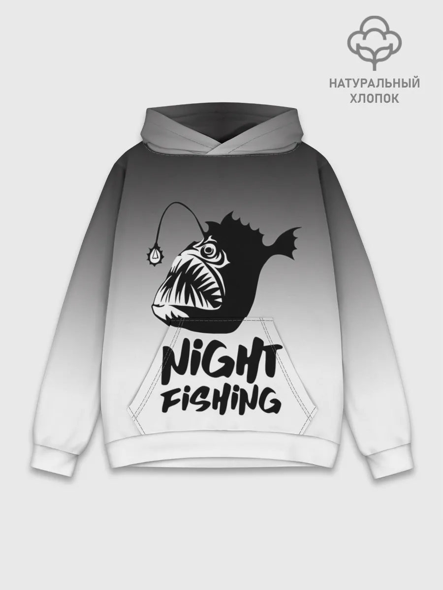 Худи мужской база хлопок / Рыба удильщик