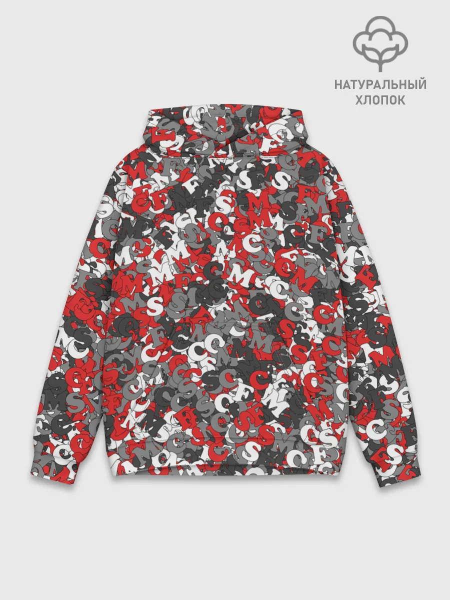 Худи мужской база хлопок / Камуфляж с буквами F.C.S.M