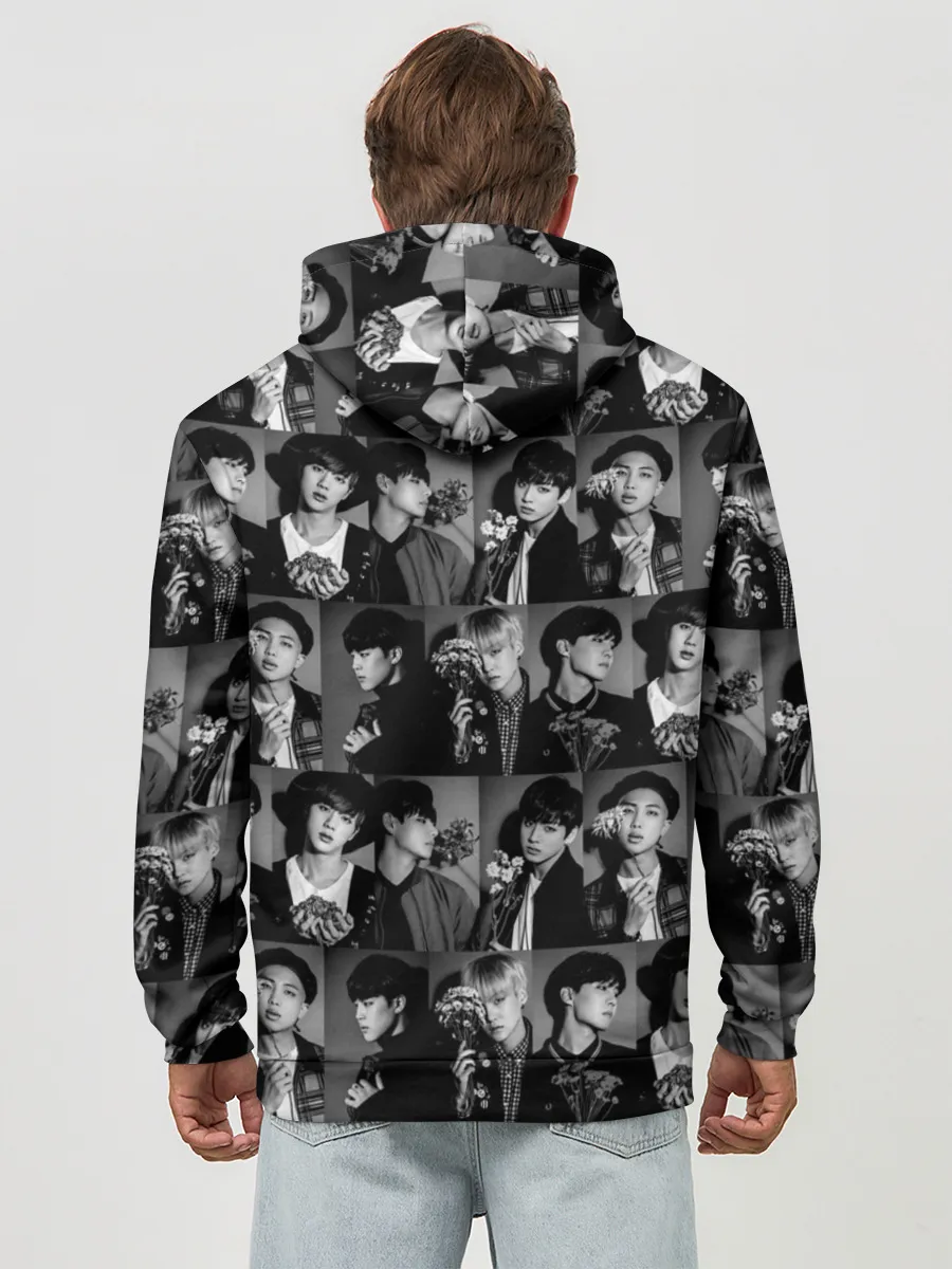 Худи мужской база хлопок / I am army and I lover BTS