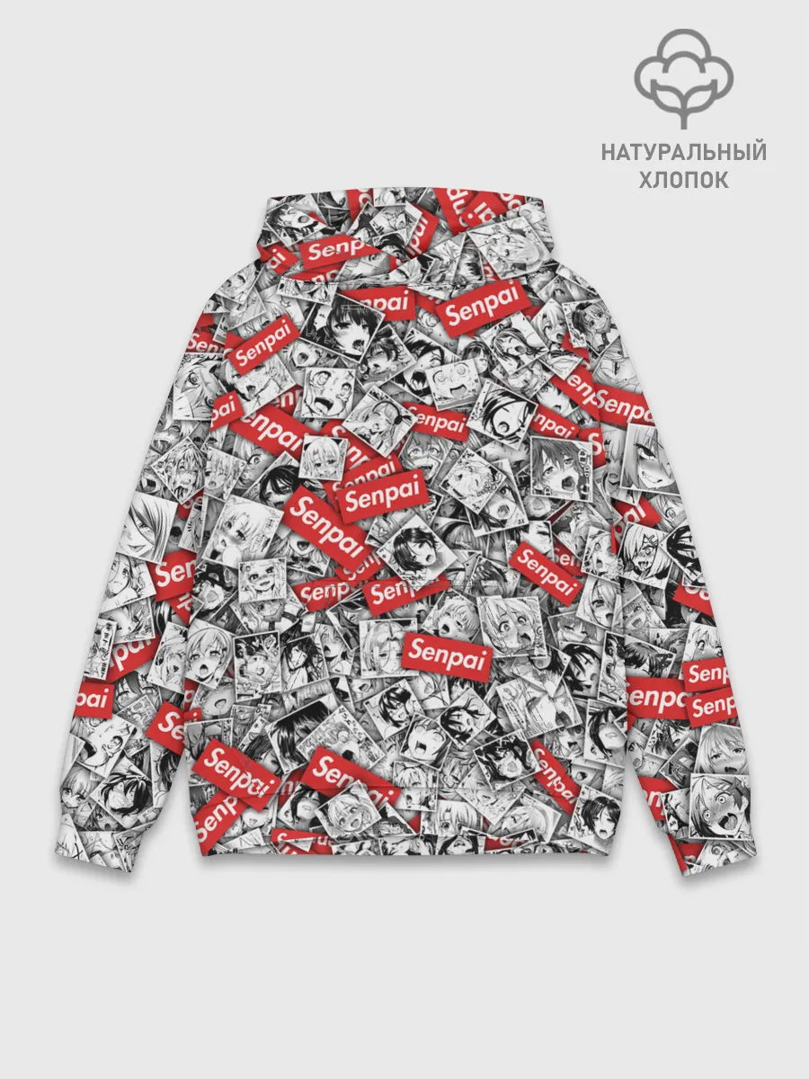 Худи мужской база хлопок / Senpai ahegao