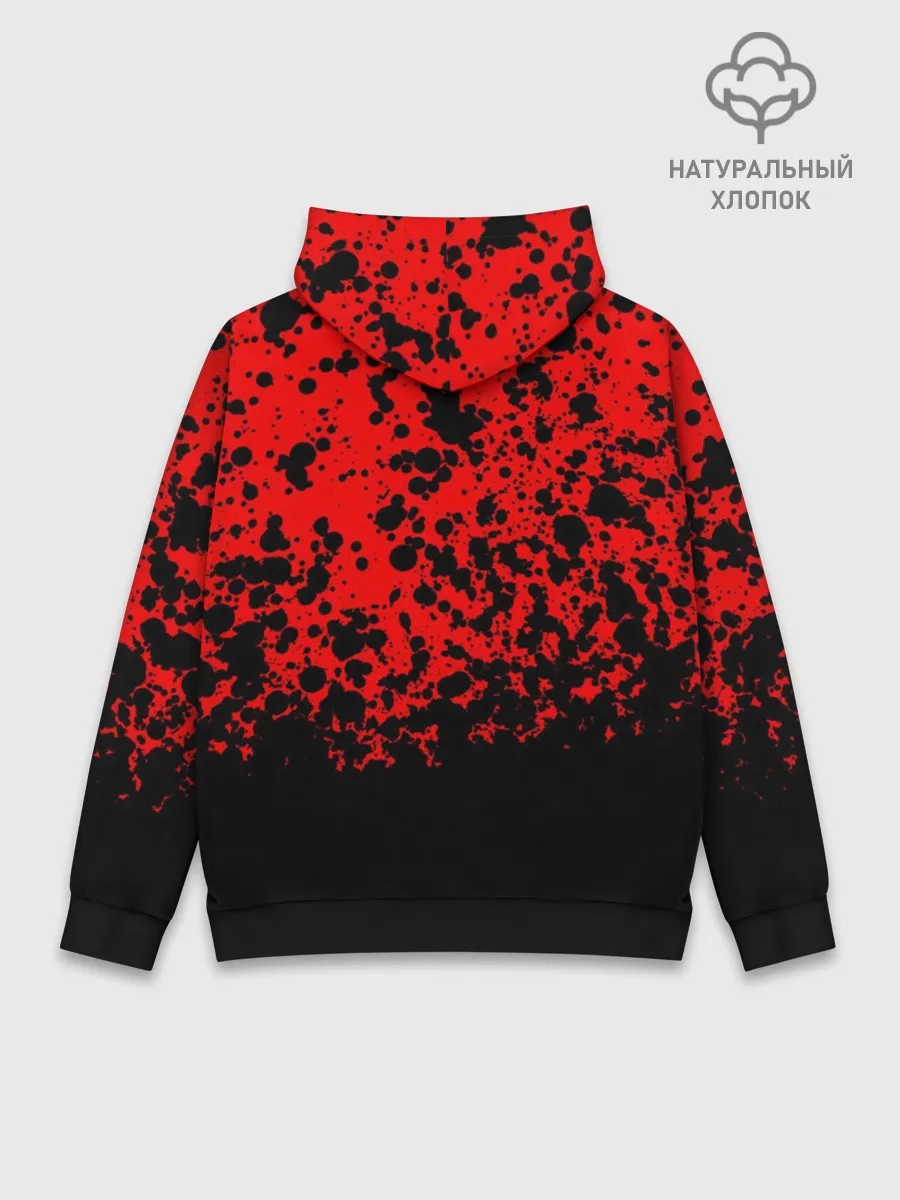 Худи мужской база хлопок / Overlord Skull red