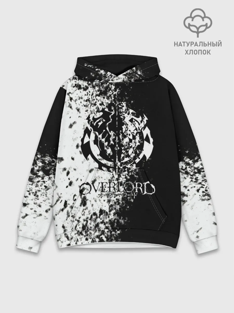Худи мужской база хлопок / чб спрей оверлорд