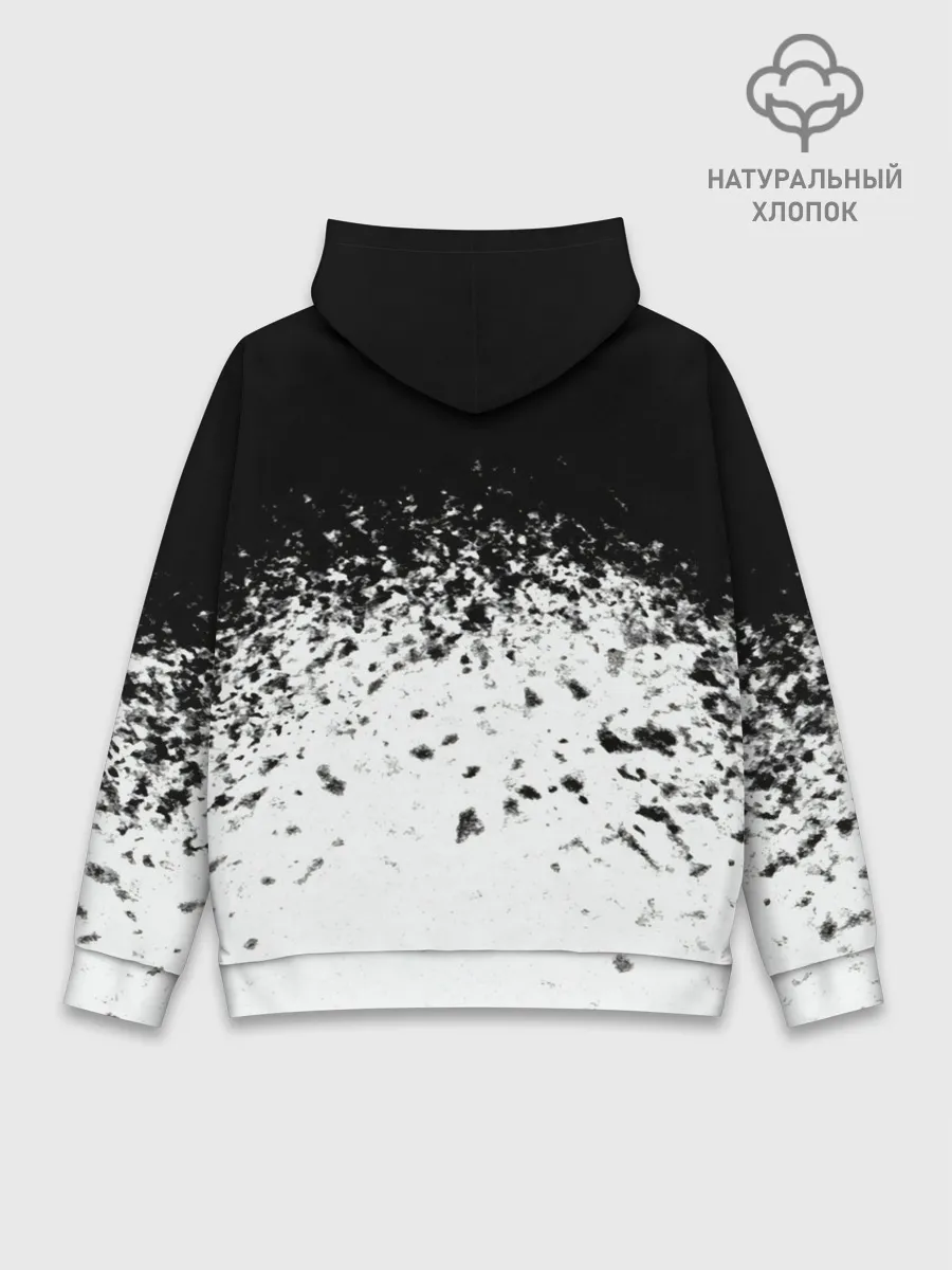 Худи мужской база хлопок / чб спрей оверлорд