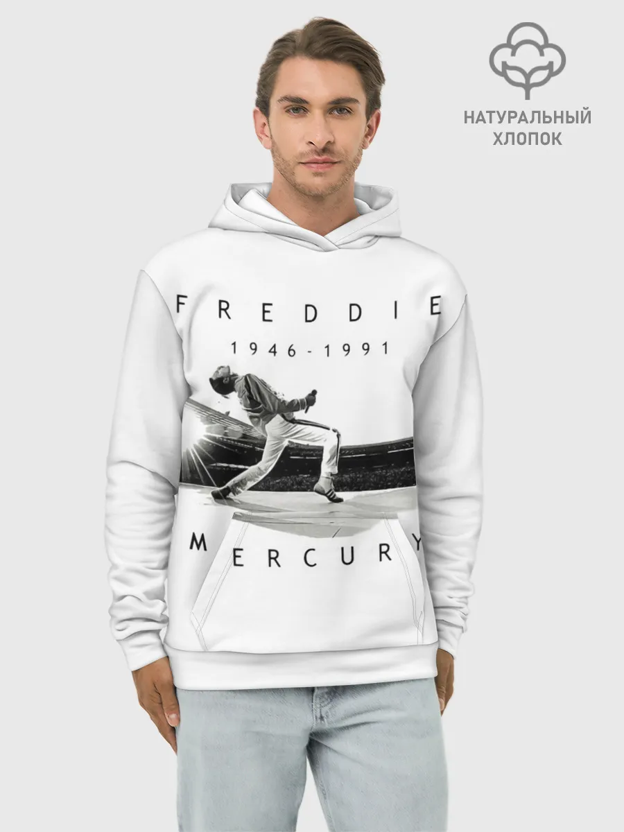 Худи мужской база хлопок / Фредди Меркьюри