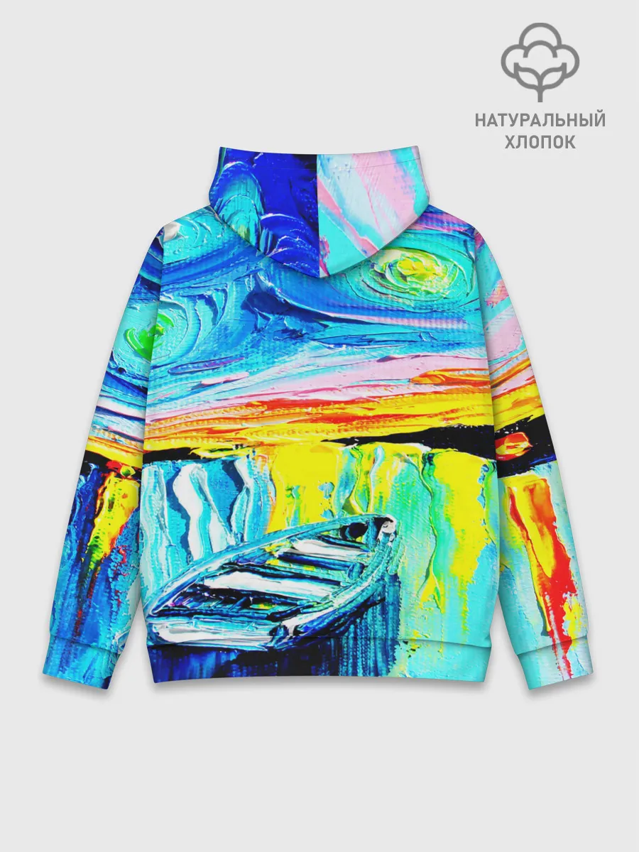 Худи мужской база хлопок / НОЧНОЙ ПРИЧАЛ ВАНГОГ