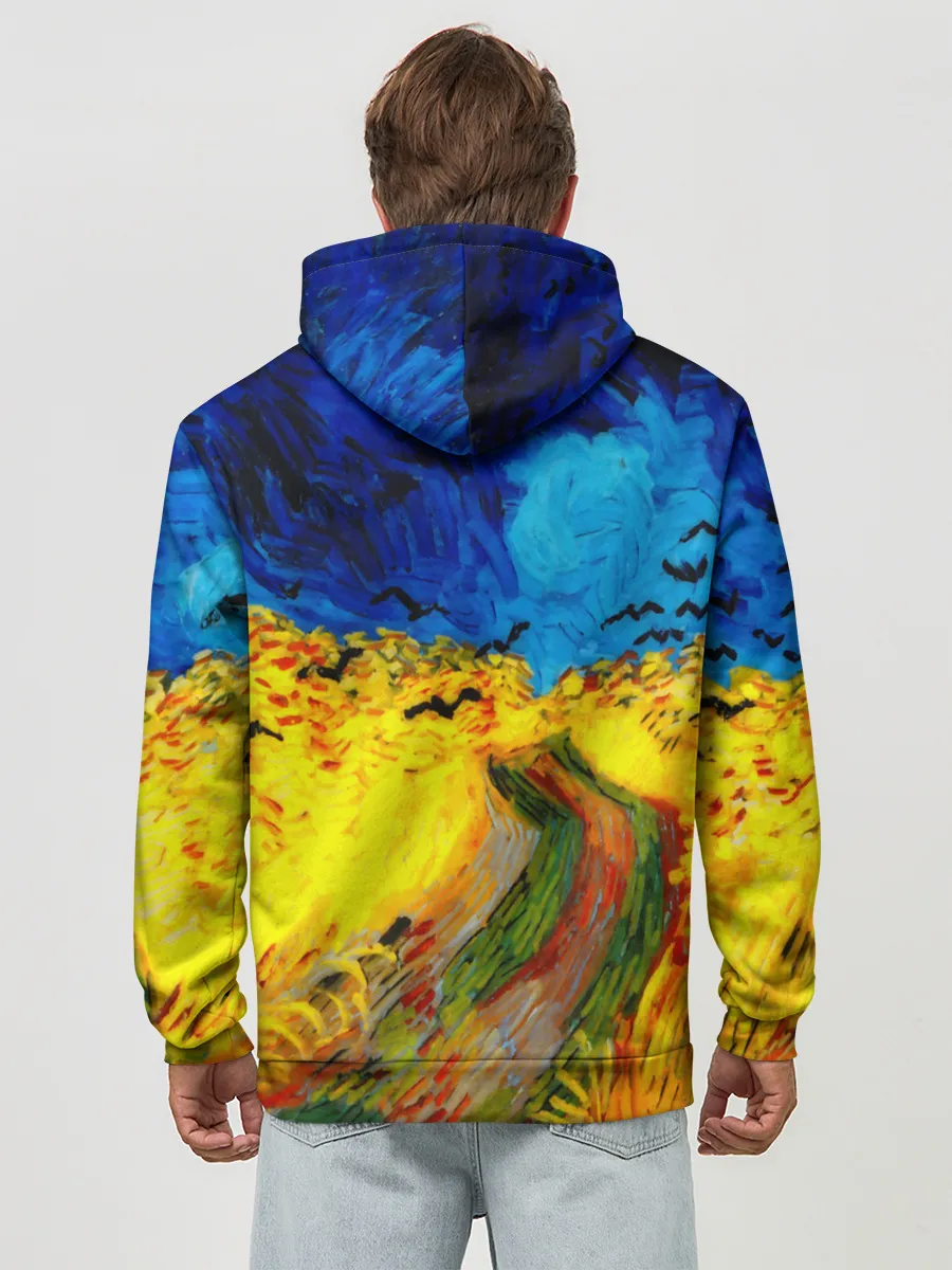 Худи мужской база хлопок / ВАНГОГ НОЧНОЕ ПОЛЕ