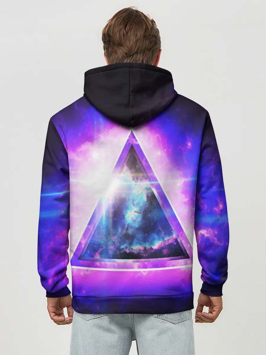Худи мужской база хлопок / КОСМИЧЕСКИЙ ТРЕУГОЛЬНИК